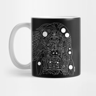 mayan astronaut in alien space ecopop Mug